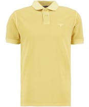 Men's Barbour Washed Tartan Tailored Fit Pique Polo Shirt - Washed Yellow