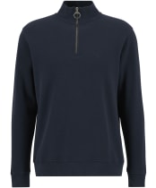 Men's Barbour Pique Interlock Half Zip Sweatshirt - Navy