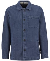 Men's Barbour Aickmen Textured Denim Overshirt - Indigo