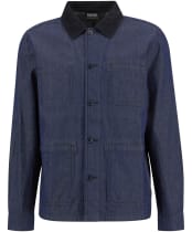 Men's Barbour International Piligan Herringbone Denim Overshirt - Indigo