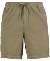 Men's Barbour Seersucker Relaxed Shorts - Grey Olive