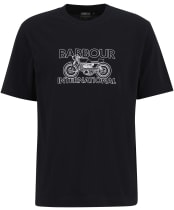 Men's Barbour International Cowl Motorbike Graphic T-Shirt - Black
