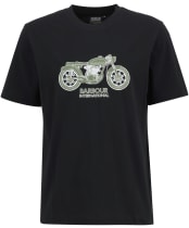 Men's Barbour International Piston Graphic  T-Shirt - Black