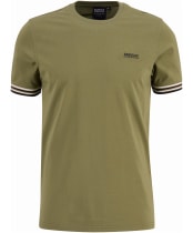 Men's Barbour International Burnwood Tipped Cuff T-Shirt - Burnt Olive