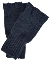 Men's Barbour Fingerless Lambswool Gloves - Navy