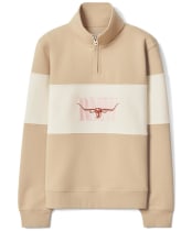 Women's R.M. Williams Trickett Quarter Zip Panel Sweatshirt - Sand