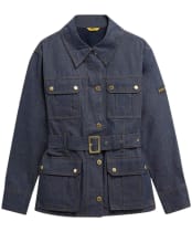 Women's Barbour International Denim Dry Wax Casual Jacket - Dark Blue Wash