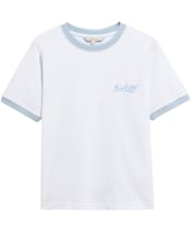 Women's Barbour Madeline T-Shirt - White / Celestial Blue