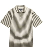 Men's Barbour Farlam Striped Tailored Polo Shirt - Whisper White