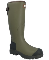 Men's Hunter Field Bull Dog Back Adjustable Wellington Boots - Bulldog Green / Dark Olive
