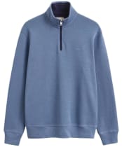  Men's GANT Sacker Rib Half Zip Sweater - Blue Horizon
