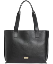 Women's Barbour Alder Large Leather Tote Bag - Black
