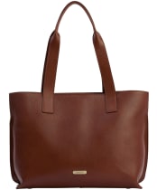 Women's Barbour Alder Large Leather Tote Bag - Brown