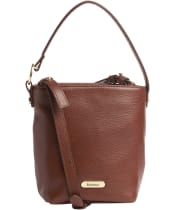 Women's Barbour Cedar Mini Leather Bucket Bag - Brown