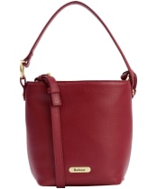 Women's Barbour Cedar Mini Leather Bucket Bag - Red