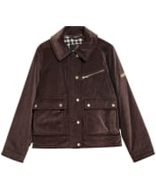Women's Barbour International Hanson Velvet Casual Jacket - Truffle
