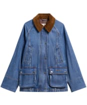 Women's Barbour Denim Modern Beadnell Casual Jacket - Mid Blue Denim / Classic