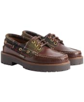 Women's Barbour Darras Boat Shoe - Brown / Classic Tartan