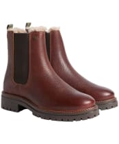 Women's Barbour Evie Faux Fur Chelsea Boots - Brown Leather