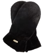 Women's Barbour International Cyrus Faux Fur Mitts - Black