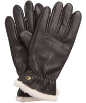 Women's Barbour Bainford Leather Gloves - Brown