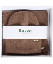 Women's Barbour Winona Beanie & Scarf Gift Set - Mocha
