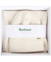 Women's Barbour Winona Beanie & Scarf Gift Set - Eggshell