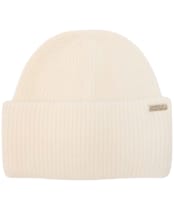 Women's Barbour International Kemora Knitted Beanie Hat - Whisper White