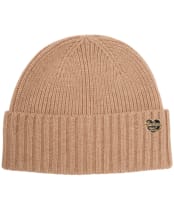 Women's Barbour Annette Knitted Beanie Hat - Classic Beige
