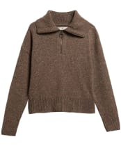 Women's Barbour Lavensdale Half Zip Knitted Jumper - DEEP CAMEL