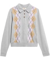 Women's Barbour Fawne Knitted Jumper - Grey Multi Fairisle Pattern