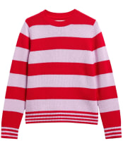 Women's Barbour Woodhouse Striped Cashmere Blend Knitted Jumper - Crimson Multi