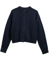 Women's Barbour Woodhouse Cashmere Blend Knitted Cardigan - Navy