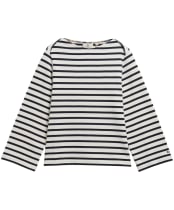 Women's Barbour Amryn Striped Sweatshirt - Cloud / Dark Navy