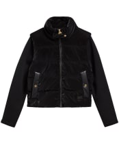 Women's Barbour International Balaton Faux Velvet Quilted Sweater - Black