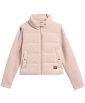 Women's Barbour International Balaton Faux Velvet Quilted Sweater - Nutmeg