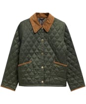 Women's Barbour Icons Cropped Liddesdale Quilted Jacket - Olive / Classic Tartan