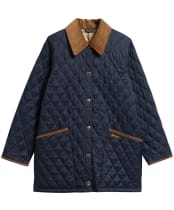 Women's Barbour Icons Modern Liddesdale Quilted Jacket - Dark Navy / Birchwood