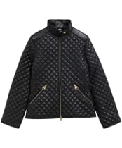 Women's Barbour International Binetto Faux Leather Quilted Jacket - Black