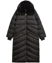Women's Barbour International Longline Cyrus Puffer Jacket - Black