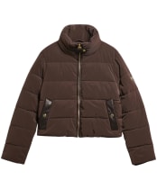Women's Barbour International Halina Faux Velvet Puffer Jacket - Truffle