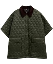 Women's Barbour Mildred Quilted Cape - Olive / Shadow Classic