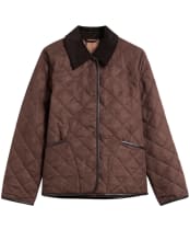 Women's Barbour Sonya Quilted Jacket - Dark Brown / Muted Tartan