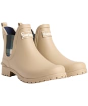 Women's Barbour Wilton Ankle Welly - Beige / Ancient Tartan