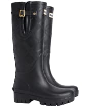 Women's Barbour Leighton Tartan Tall Wellingtons - Black