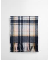 Women's Barbour Vintage Winter Plaid Scarf - BLUSH PINK/NAVY
