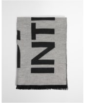 Women's Barbour International Milla Logo Scarf - Moonbeam / Black