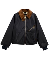 Women's Barbour Arlene Waxed Jacket - Navy / Ancient Tartan