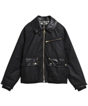 Women's Barbour International Donnington Waxed Jacket - Black / Northumberland Check
