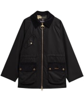 Women's Barbour Treeton Waxed Jacket - Black / Ancient 